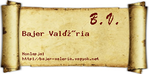 Bajer Valéria névjegykártya